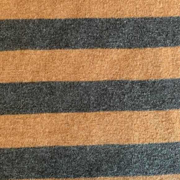 Ann Taylor LOFT Gray & Camel Striped 3/4 Sleeve Sweater Womens Size Small - Picture 10 of 11